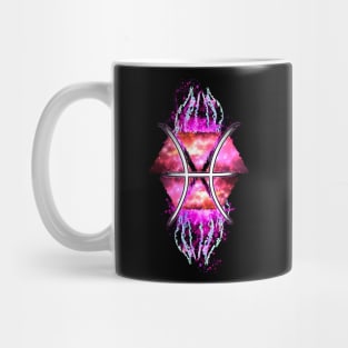 Pisces Zodiac - Pink Abstract Mug